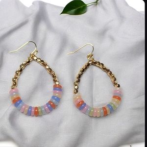 Boho TEARDROP Pastel Hoop EARRINGS